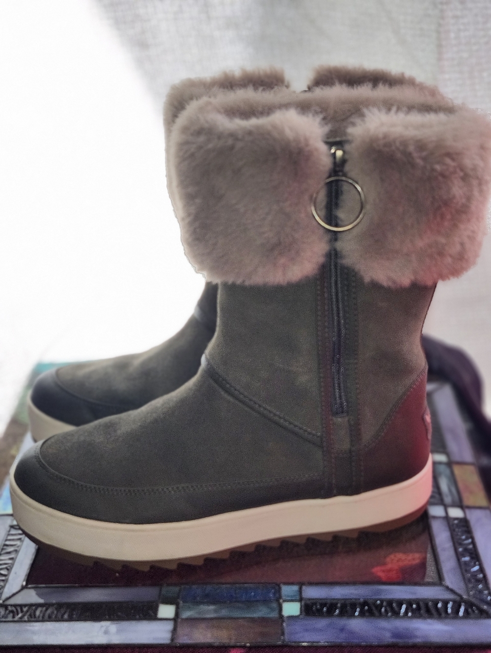 Koolaburra By UGG 'Tynlee' Olive Green Waterproof Winter Boots Size 8